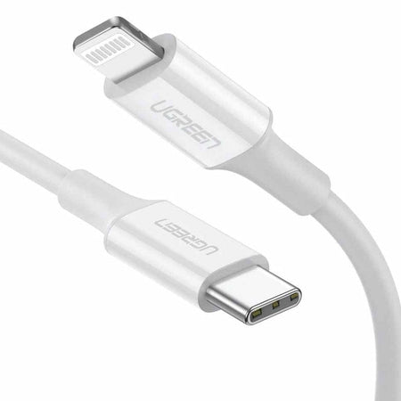 UGREEN USB-C to Lightning M/M Cable Rubber Shell 1m (White)-Repair Outlet
