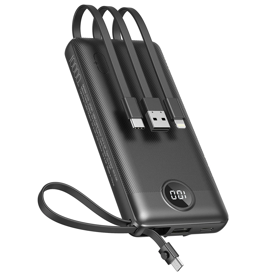 VEGER C10 10000mAh Power Bank with Built-in 4 Cables