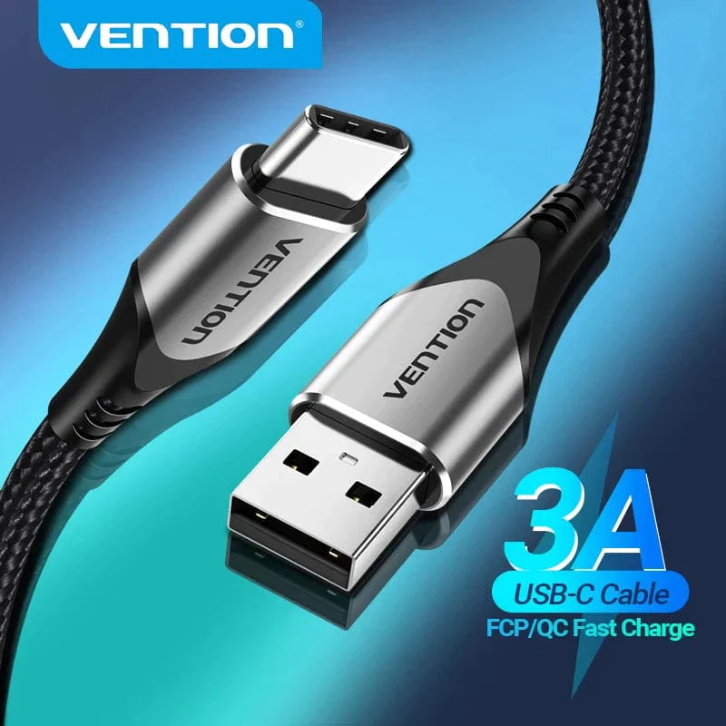 Vention Cotton Braided Aliminium Alloy USB-A 2.0 to USB-C 1m - CODHF