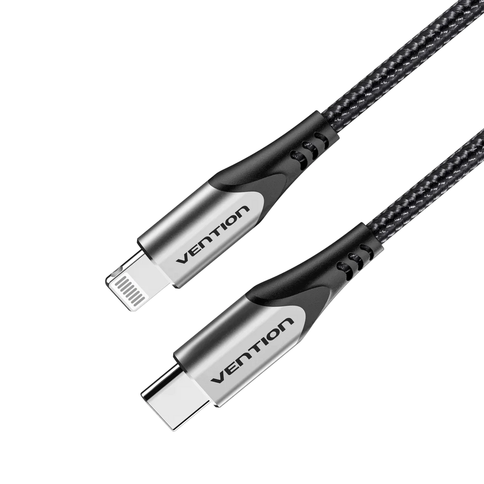 Vention Aluminium Cotton Braided USB-C to Lightning Cable 1m - TACHF